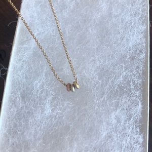Delicate gold chain with tri colored charms